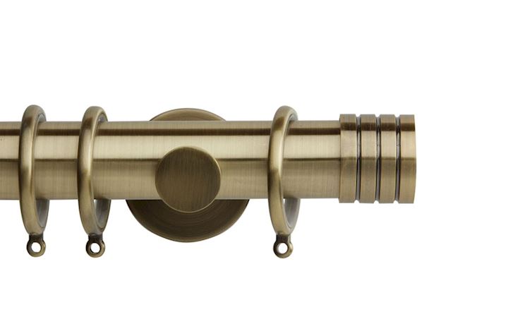 Rolls 35mm Neo Stud Metal Curtain Pole Spun Brass