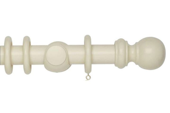 Rolls 35mm Woodline Wooden Curtain Pole Cream