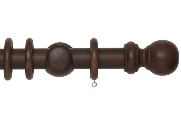 Rolls 35mm Woodline Wooden Curtain Pole Dark Oak