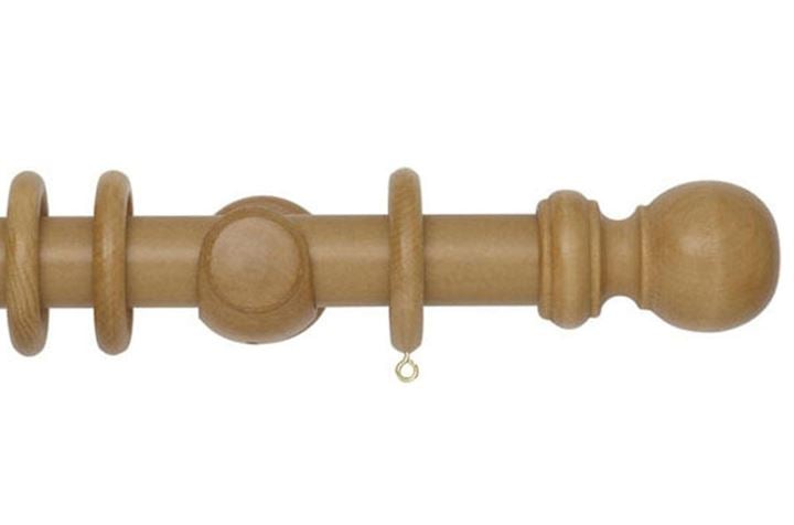 Rolls 35mm Woodline Wooden Curtain Pole Light Oak