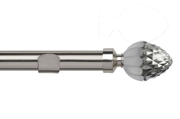 Speedy 35mm Acorn Eyelet Pole Satin Silver
