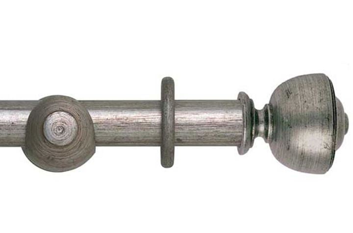 Rolls 45mm Museum Asher Wooden Curtain Pole Antique Silver