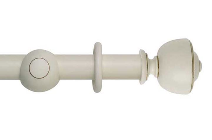 Rolls 45mm Museum Asher Wooden Curtain Pole Antique White 