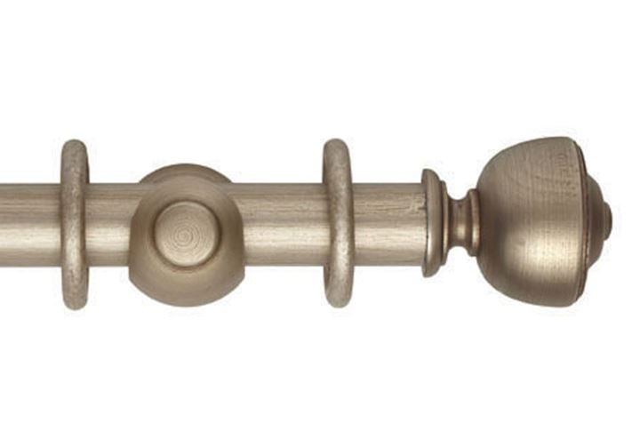 Rolls 45mm Museum Asher Wooden Curtain Pole Satin Oyster