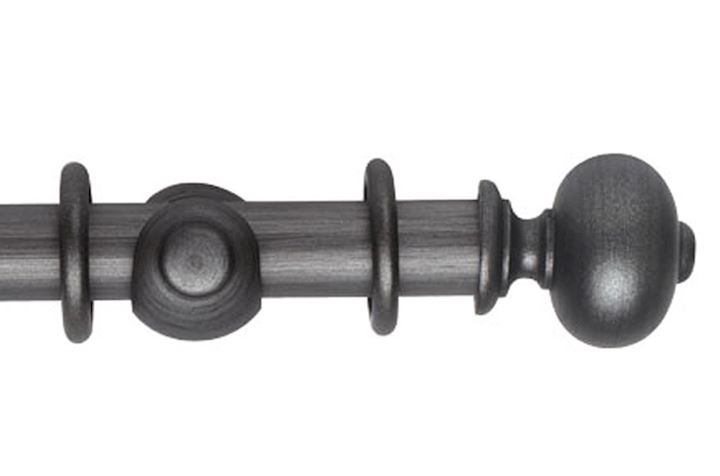 Rolls 45mm Museum Parham Wooden Curtain Pole Satin Pewter