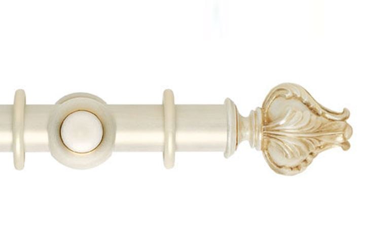 Rolls 45mm Museum Vienna Wooden Curtain Pole Cream Gold