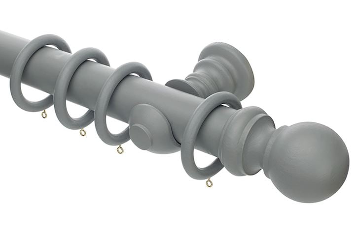 Rolls Honister 50mm Wooden Curtain Pole Pale Slate