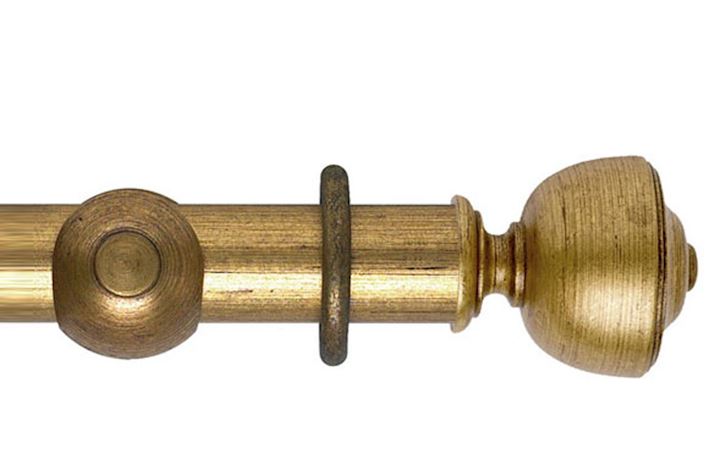 Rolls 55mm Museum Asher Wooden Curtain Pole Antique Gilt