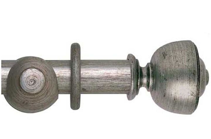 Rolls 55mm Museum Asher Wooden Curtain Pole Antique Silver
