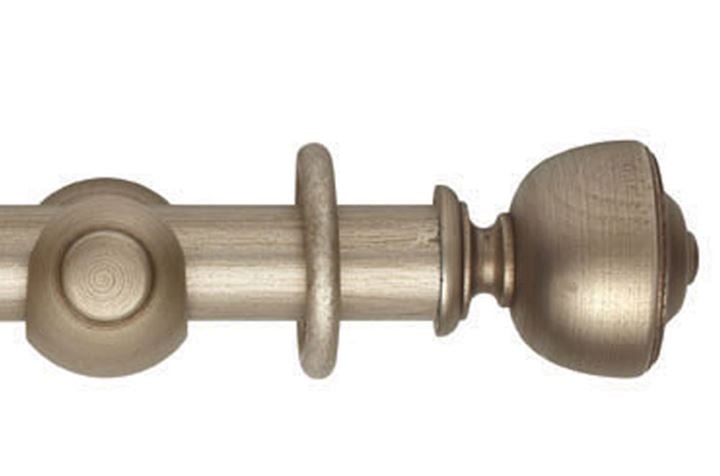 Rolls 55mm Museum Asher Wooden Curtain Pole Satin Oyster