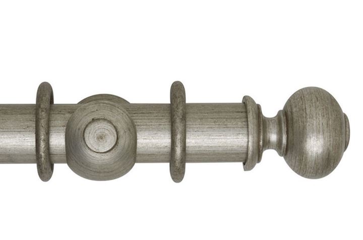 Rolls 55mm Museum Parham Wooden Curtain Pole Antique Silver