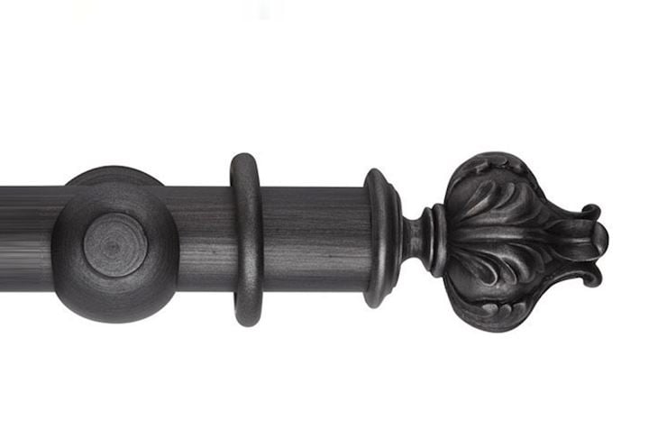 Rolls 55mm Museum Vienna Wooden Curtain Pole Satin Pewter