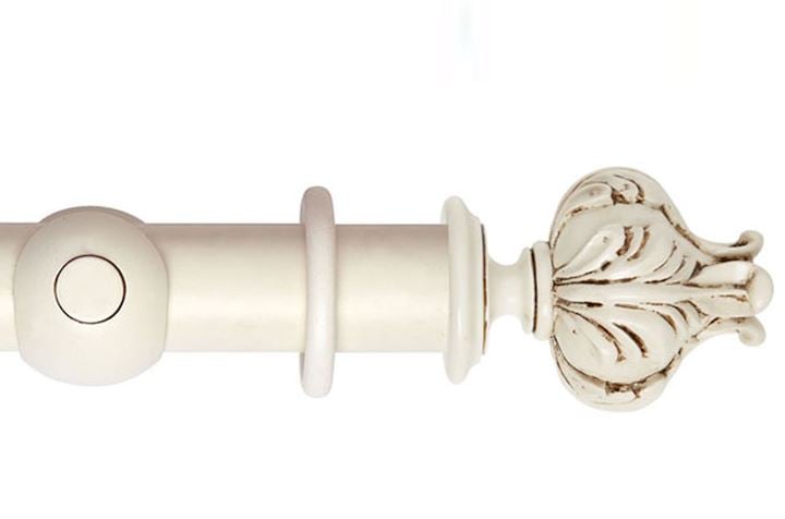 Rolls 55mm Museum Vienna Wooden Curtain Pole Antique White