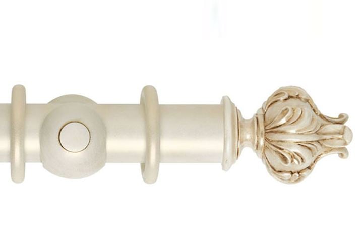 Rolls 55mm Museum Vienna Wooden Curtain Pole Cream Gold