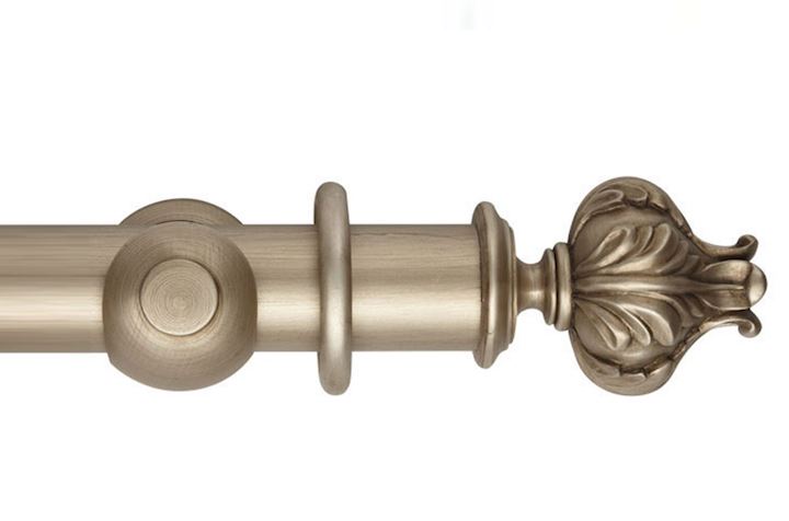 Rolls 55mm Museum Vienna Wooden Curtain Pole Satin Oyster