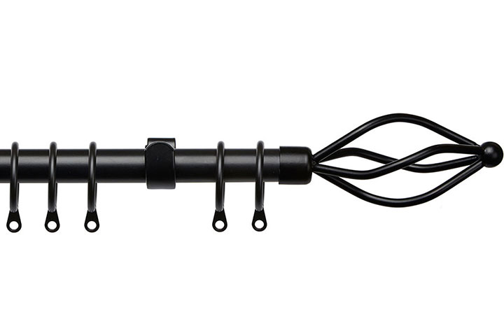 Speedy 16-19mm County Crown Black Extendable Curtain Pole