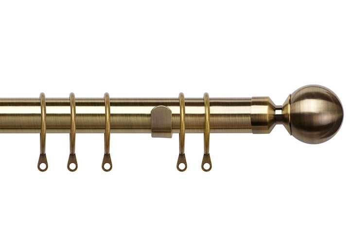 Speedy 25-28mm Pristine Ball Extendable Curtain Pole Antique Brass