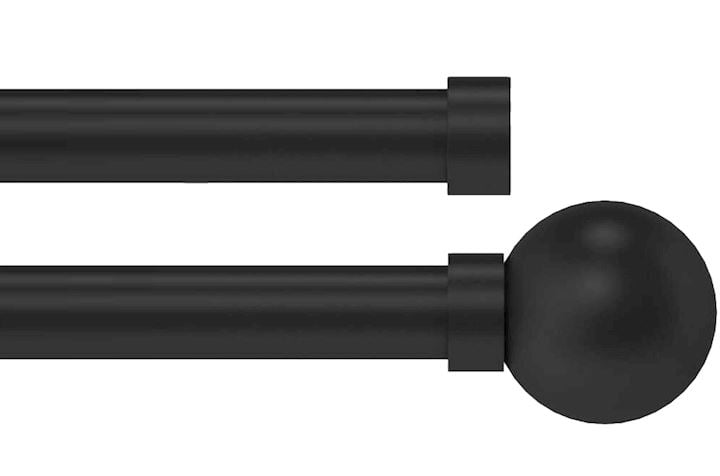 Hallis Arc 25mm Black Ball Double Eyelet Pole