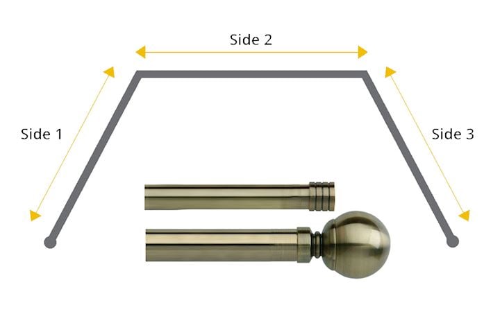 Rolls Neo 19/28mm Double Pole 3 Sided Bay Spun Brass