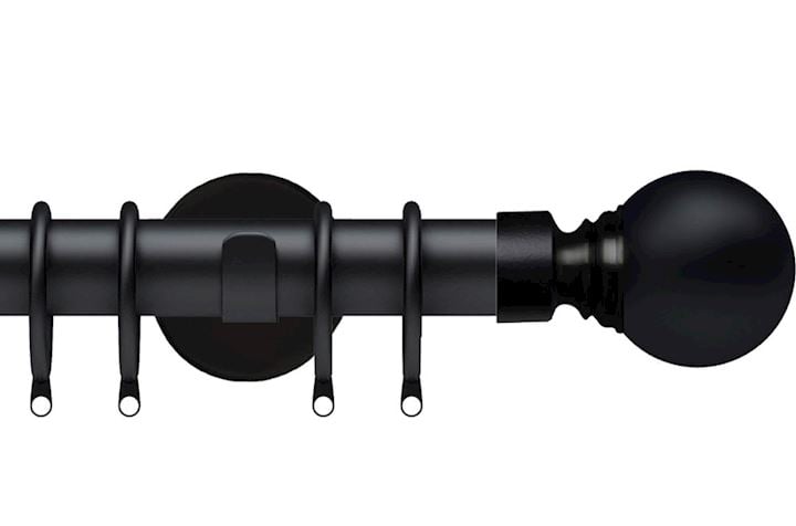 Speedy 35mm Globe Curtain Pole Black