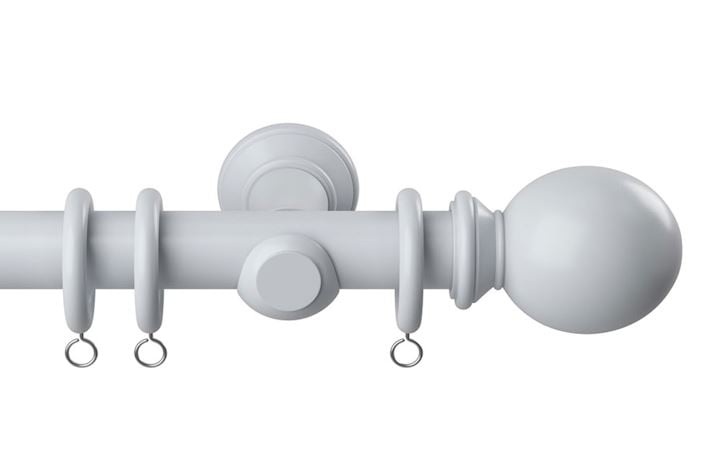 White wooden curtain shop pole