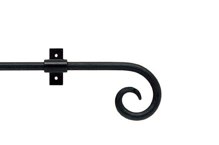 Artisan 12mm Curl Black Wrought Iron Curtain Pole