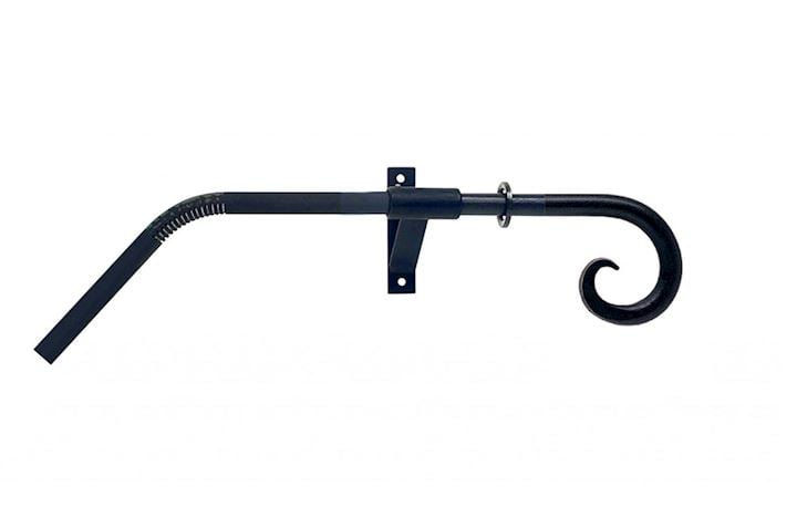 Artisan 16mm Curl Black Wrought Iron 3 Sided Bay Window Pole