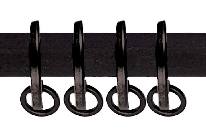 Artisan Black Wrought Iron Curtain Pole Rings