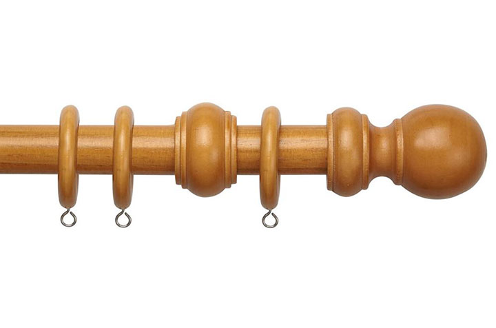 Speedy County 28mm Antique Pine Wooden Curtain Pole