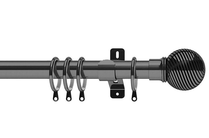Swish 35mm Elements Curzon Graphite Metal Curtain Pole