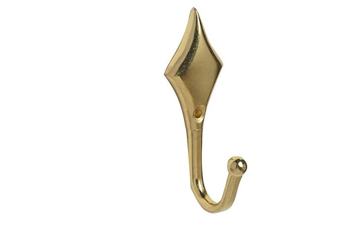 Speedy Diamond Bright Brass Tie Back Hooks