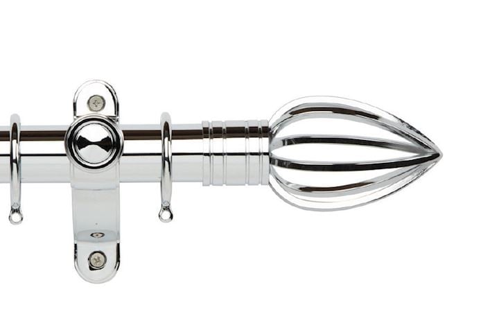 Rolls Galleria Metals 35mm Chrome Caged Spear Curtain Pole