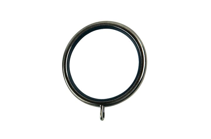Rolls Galleria 35mm Brushed Silver Lined Curtain Pole Rings