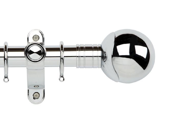 Rolls Galleria Metals 35mm Chrome Orb Curtain Pole