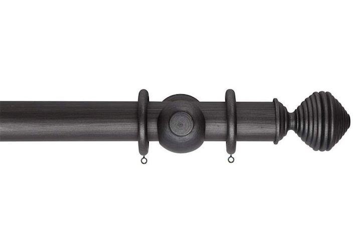 Rolls 35mm Museum Dune Wooden Curtain Pole Satin Pewter