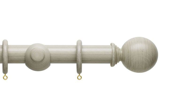 Hallis 35mm Origins Ball Flint Grey Wooden Curtain Pole