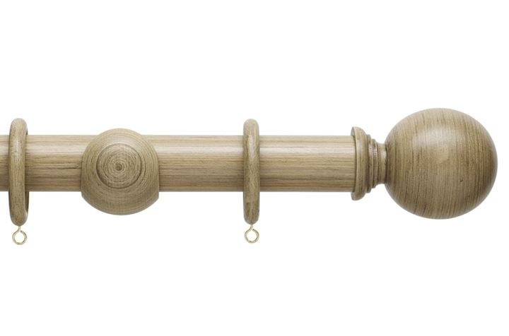 Hallis 35mm Origins Ball Quarry Stone Wooden Curtain Pole