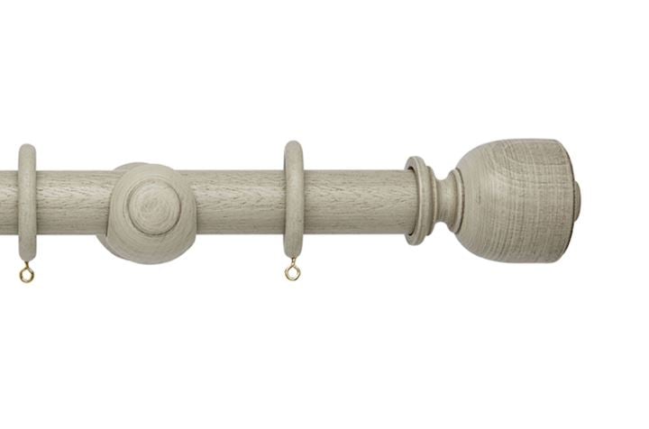 Hallis 35mm Origins Tulip Urn Flint Grey Wooden Curtain Pole