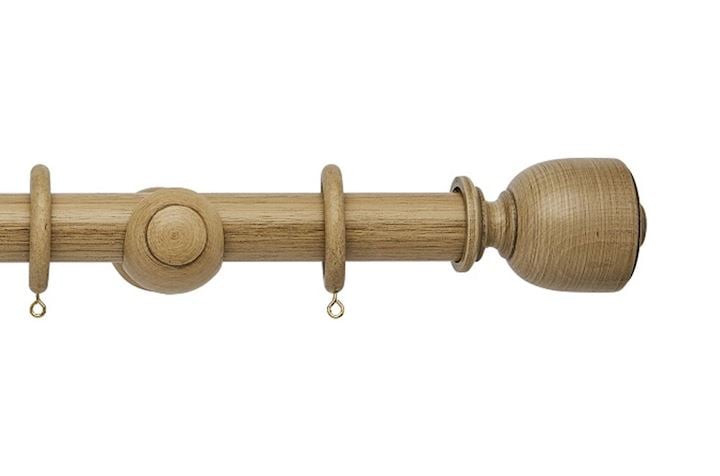 Hallis 35mm Origins Tulip Urn Shale Wooden Curtain Pole