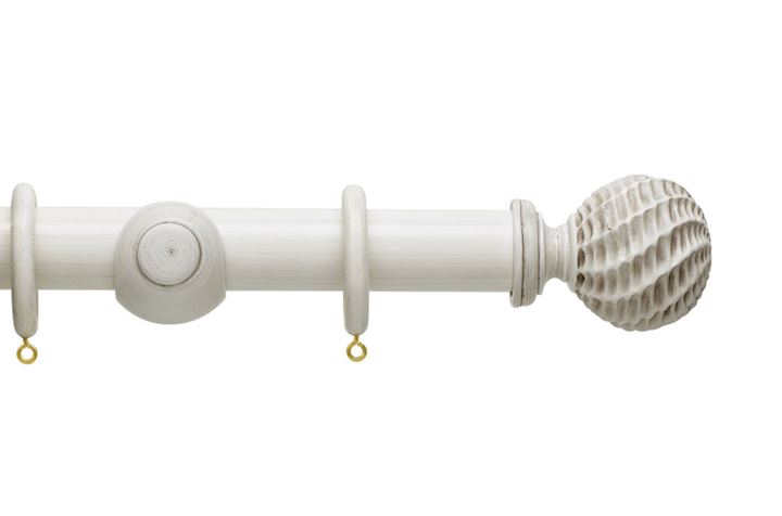 Hallis 35mm Origins Ammonite Chalk Stone Wooden Curtain Pole