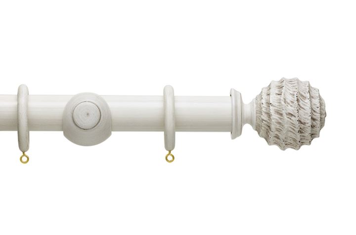 Hallis 35mm Origins Fossil Ball Chalk Stone Wooden Curtain Pole