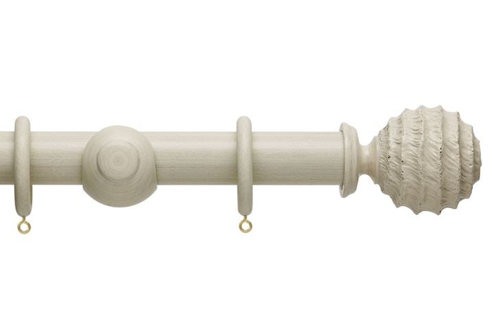 Hallis 35mm Origins Fossil Ball Limestone Wooden Curtain Pole