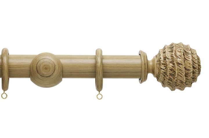 Hallis 35mm Origins Fossil Ball Shale Wooden Curtain Pole