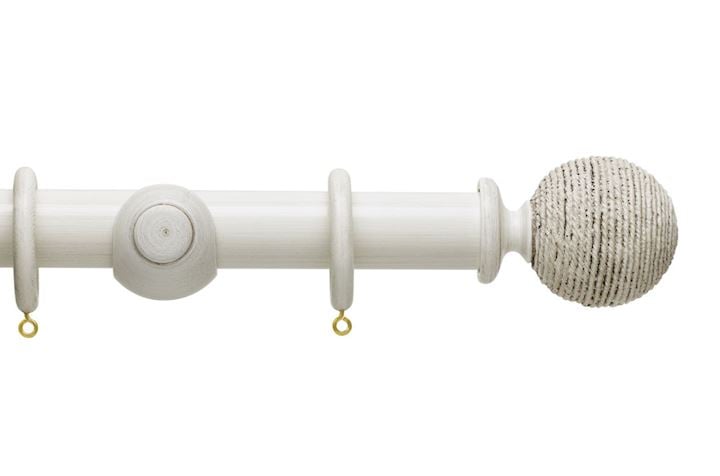 Hallis 35mm Origins Twine Chalk Stone Wooden Curtain Pole