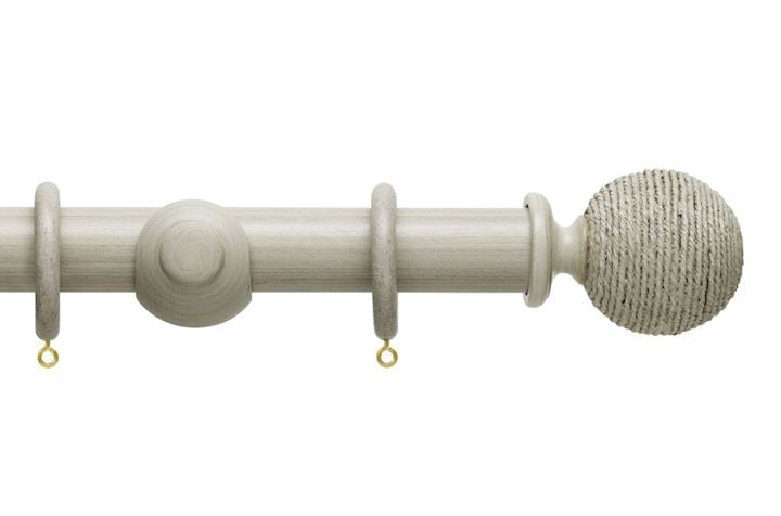 Hallis 35mm Origins Twine Flint Grey Wooden Curtain Pole