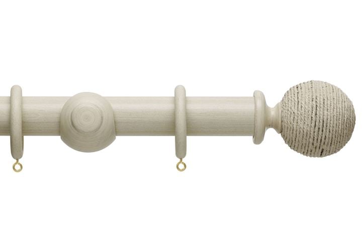 Hallis 35mm Origins Twine Limestone Wooden Curtain Pole