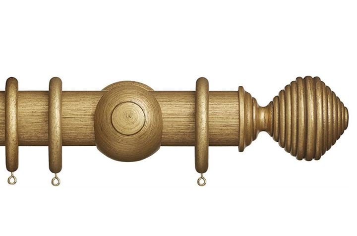 Rolls 45mm Museum Dune Wooden Curtain Pole Antique Gilt