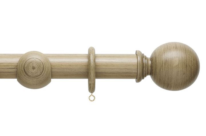 Hallis 45mm Origins Ball Quarry Stone Wooden Curtain Pole