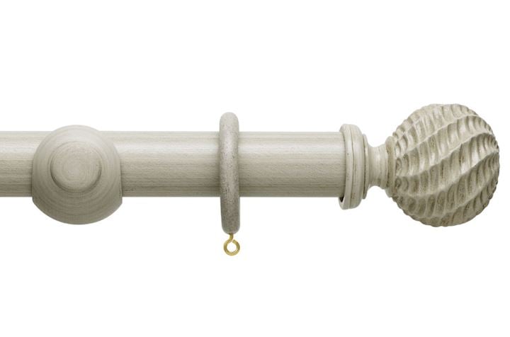 Hallis 45mm Origins Ammonite Flint Grey Wooden Curtain Pole