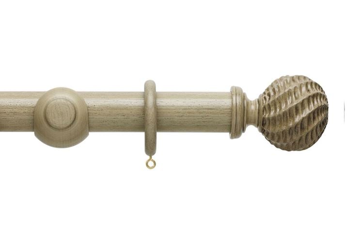 Hallis 45mm Origins Ammonite Millstone Grey Wooden Curtain Pole